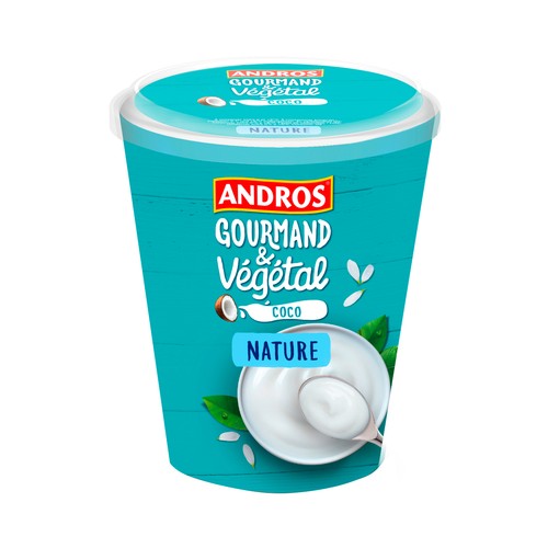ANDROS Especialidad vegetal fermentada natural de extracto de nuez de coco Gourmand & vegetal 400 g.