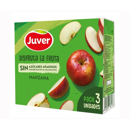 Néctar de manzana, sin azúcares añadidos JUVER DISFRUTAbrick 3 uds x 20 cl.