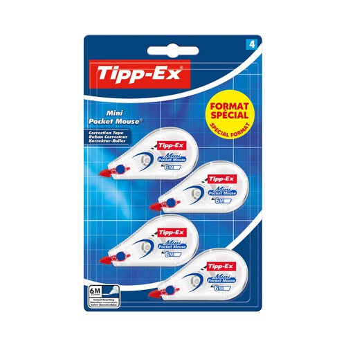 Cinta correctora mini pocket mouse TIPP-EX 4 uds.