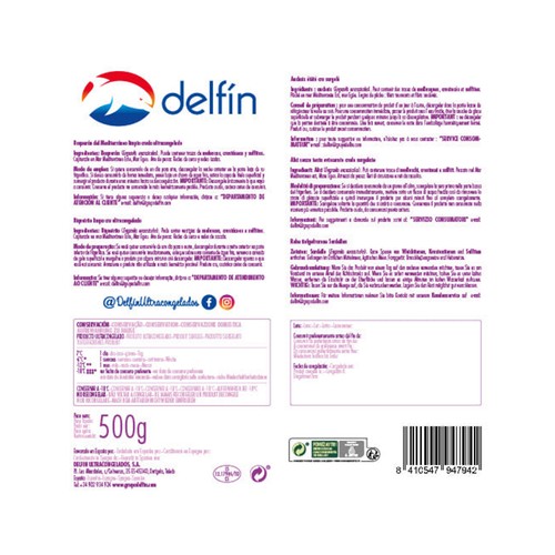 DELFÍN Boquerones limpios del Mediterraneo, sin aditivos, ultracongelados y listos para freir DELFÍN 500 g.