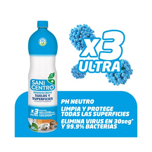 SANICENTRO Desinfectante de suelos y superficies sin lejía y con pH neutro 1.5 .