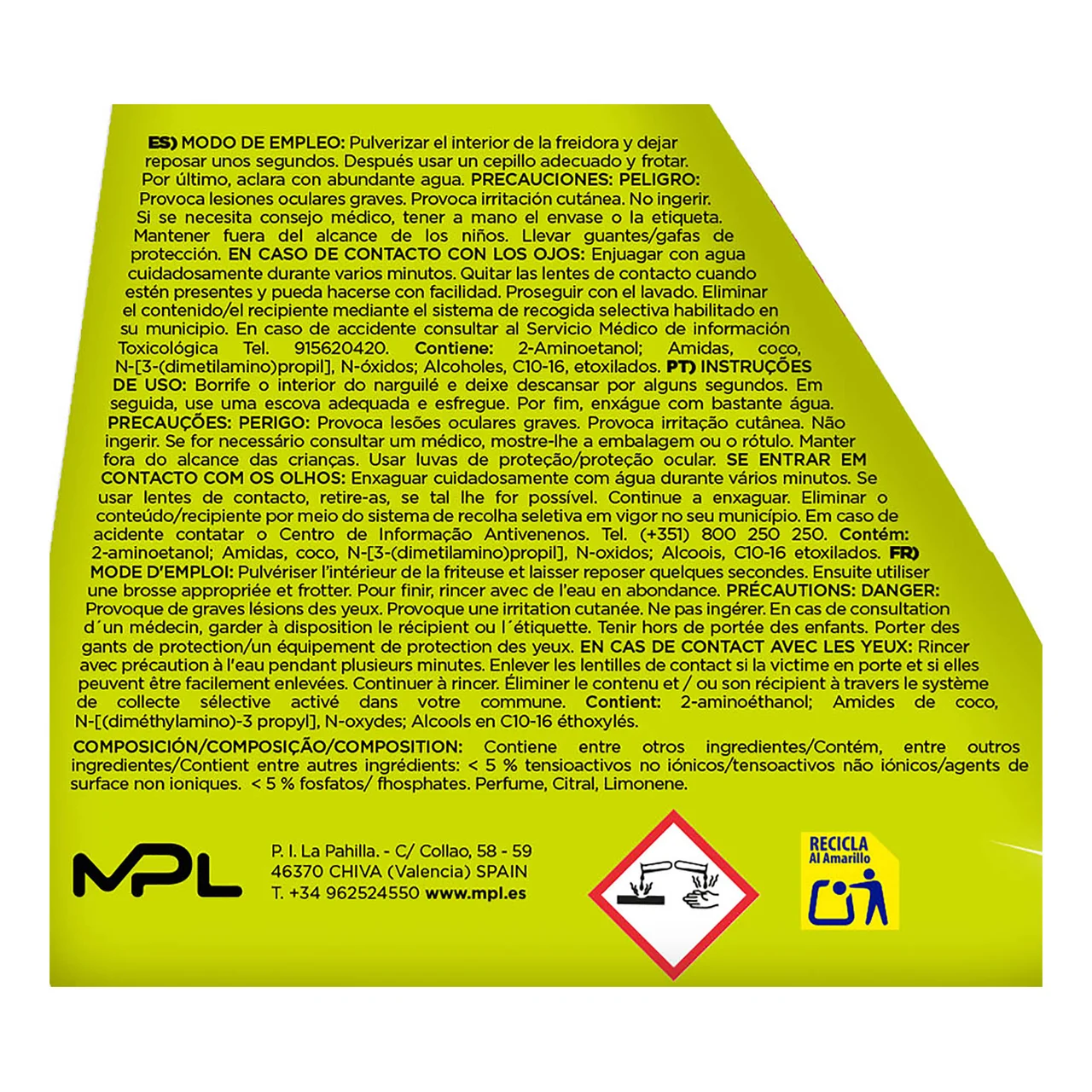 Spray limpiador de freidoras sin aceite (air fryer) 500 ml.