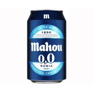 MAHOU Cerveza rubia 0,0 % lata 33 cl.