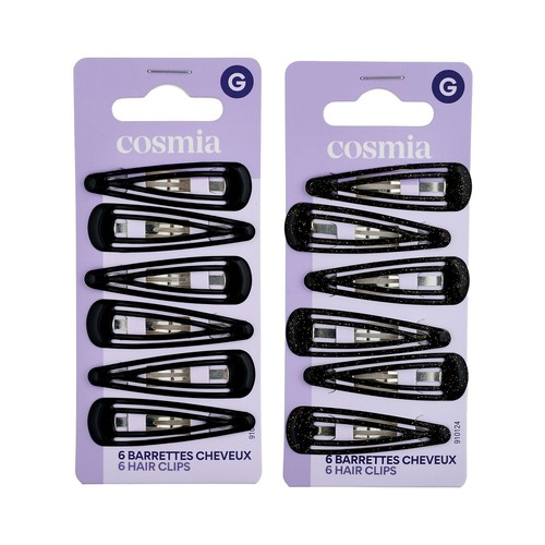 COSMIA Pinzas metálicas (pasadores de pelo) para cabello 6 uds.