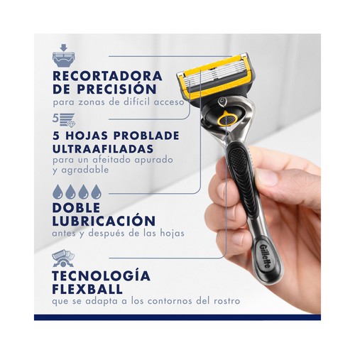 GILLETTE Proshield Recambios para maquinillas de afeitar con cabezal de 5 hojas 4 uds.