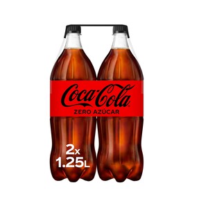 Imagen de COCA COLA ZERO Refresco de cola Zero azúcar pack 2 botellas de 1.25 L