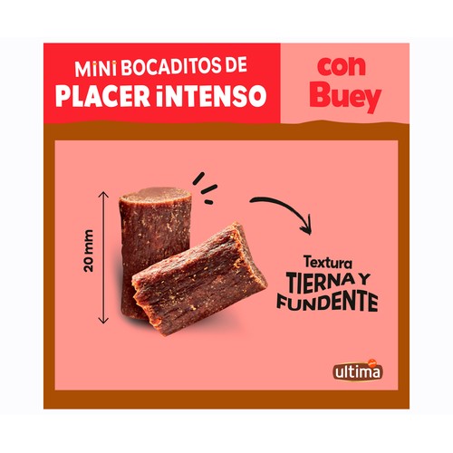 ULTIMA Snack perro mini bocaditos intensos ternera 40 gr.