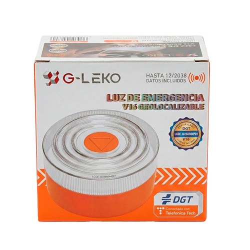Baliza geolocalizable V16 G-LEKO homologada y geolocalizada.