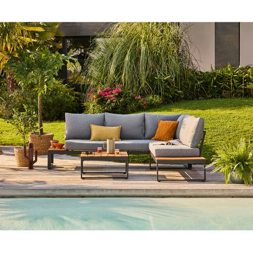 Conjunto jardín acero - madera, GARDENSTAR.