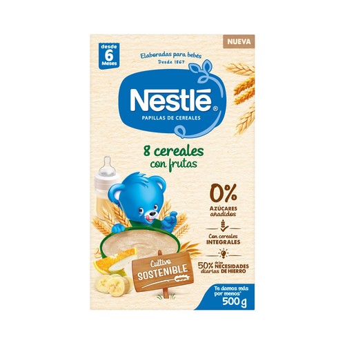 NESTLÉ Papilla de 8 cereales con fruta a partir de 6 meses 475 g.