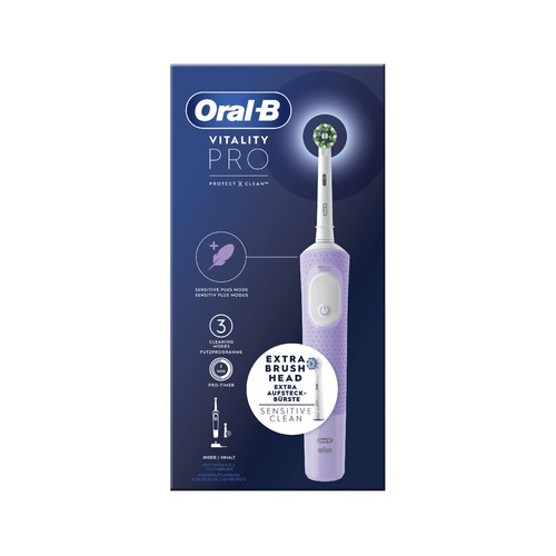 Cepillo de dientes eléctrico Braun ORAL-B Vitality Pro CrossAction, 3 modos limpieza, incluye 1 cabezal.
