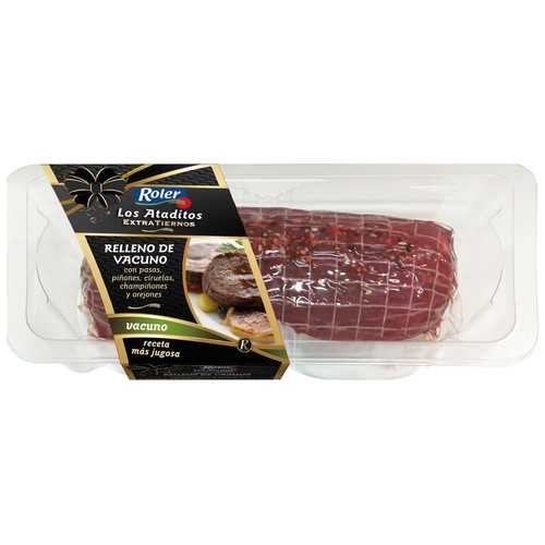 Atadito de vacuno relleno con pasas, piñones, ciruelas, champiñones y orejones ROLER Los ataditos 900 g.