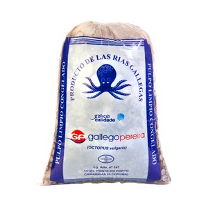 Pulpo crudo y congelado de las Rías gallegas entero 2 a 3 kg (peso aproximado).