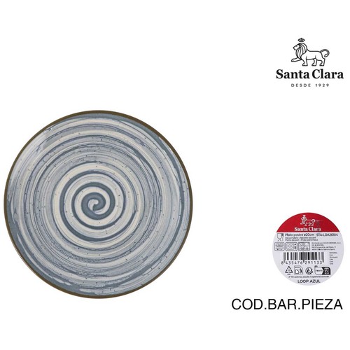 Plato postre 20cm melamina, modelo Loop azul. MONACO