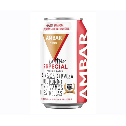 AMBAR ESPECIAL Cerveza lata de 33 cl.