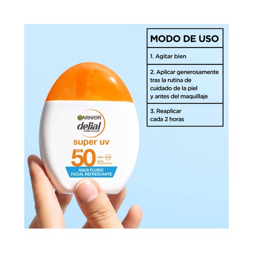 DELIA Super UV de Garnier Protector solar facial con FPS 50 (muy alto) 40 ml.