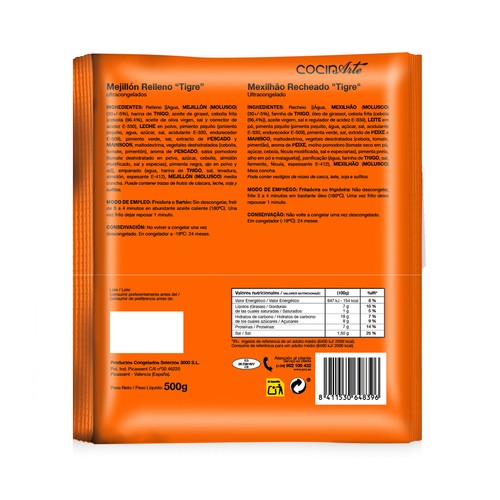 COCINARTE Mejillon relleno tigre 500 g.