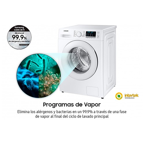 Lavadora SAMSUNG WW90TA046TE/EC, capacidad de carga: 9KG, clasificación energética: A, 1400RPM, H: 85cm, A: 60cm, F: 55cm.