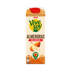 VIVESOY Bebida de almendras sin azúcar, de cultivo 100% local de Pascual 1 l.