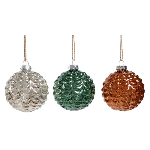 Bola de Cristal con Efecto Piña 8cm modelos surtidos decoración para Árbol de Navidad, ACTUEL
