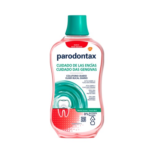 PARODONTAX Enjuague bucal dario sin alcohol, para el cuidado de las encías 500 ml.