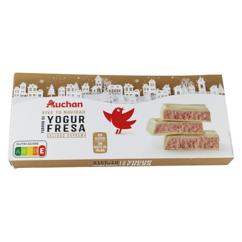 PRODUCTO ALCAMPO Turrón praliné de yogurt de fresa 200 g.