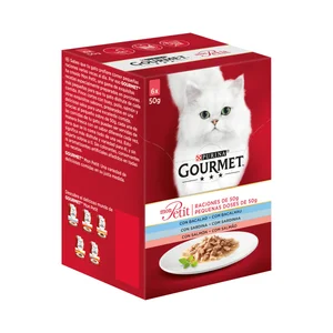 PURINA GOURMET Comida para gatos húmeda, selección pescado 6 uds. x 50 g.