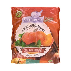 LA CUERVA Calabaza cortada en dados, 100% natural, sin conservantes ni colorantes LA CUERVA 1 kg.