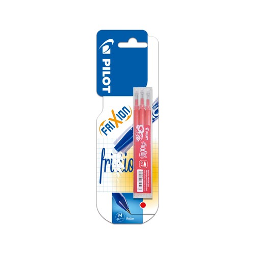 Pack de 3 recambios modelo frixion borrables de color rojo, PILOT.