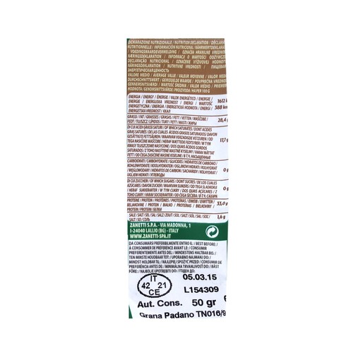 ZANETTI Queso rallado Grana Padano 50 gr.
