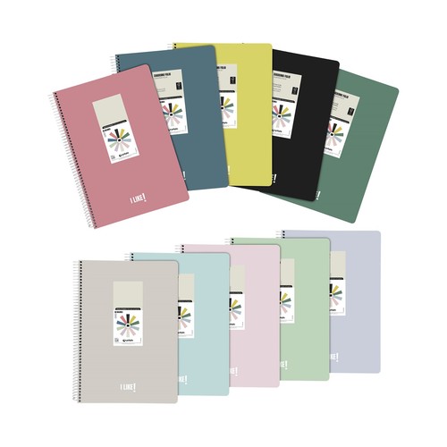 Cuaderno A4 tapa PP 5x5 120 hojas 90 gr surtido. GRAFOPLÁS