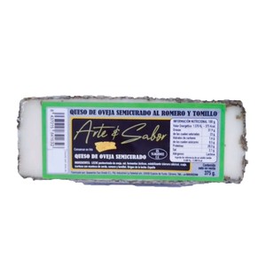 ARTE&SABOR Queso oveja semicurado con romero 375 g.