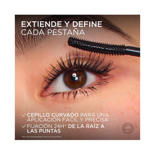 L´ORÉAL PARIS Extensionist tono negro Mascara de pestañas efecto longitud y curvatura extrema.