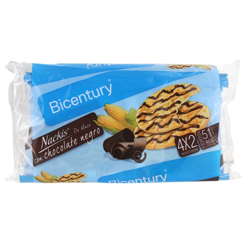 NACKIS Tortitas de maíz con chocolate negro 95 g.