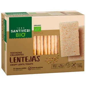 SANTIVERI Tostadas sin gluten de lentejas BIO 100 g.
