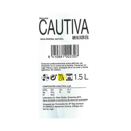 AQUA CÉLTIGOS Agua mineral natural 6x1.5 l