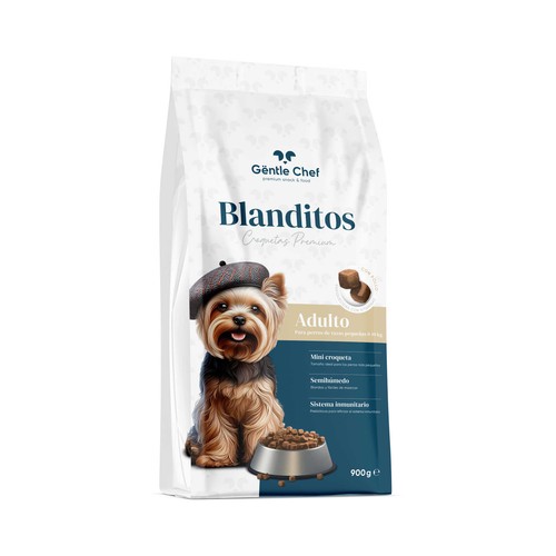 GENTLE CHEF Croquetas premium para perros pequeños, con pollo de alta calidad y textura semihúmeda 900 g.