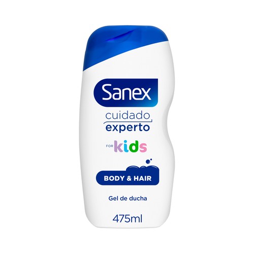 SANEX Cuidado experto kids Gel de ducha y espuma de baño, para todo tipo de peiels 475 ml.