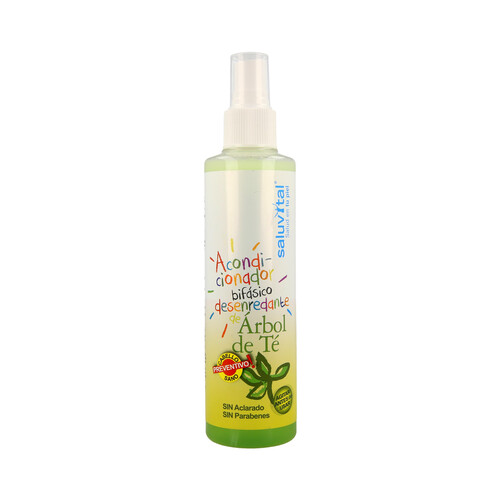 Acondicionador bifásico desenredante con extracto de árbol de te SALUVITAL 200 ml.
