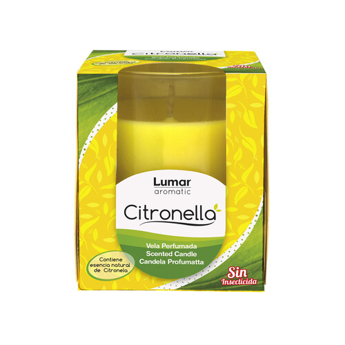 Vela vaso perfumada LUMAR CITRONELA 125 g.