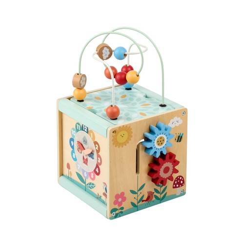 Cubo de Actividades de Madera, ayuda al desarrollo motricidad y destrezas +12 Meses ONE, TWO FUN Baby