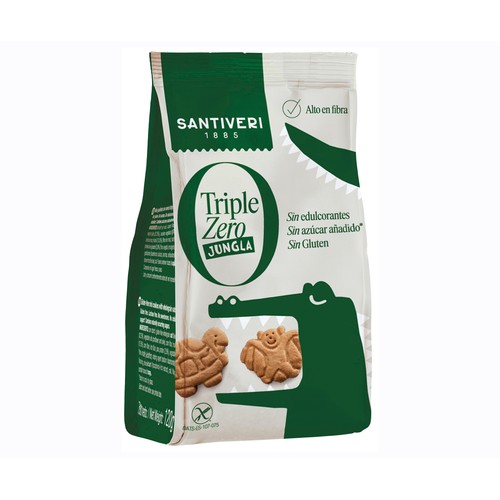 SANTIVERI Galletas jungla triple zero sin gluten 120 g.