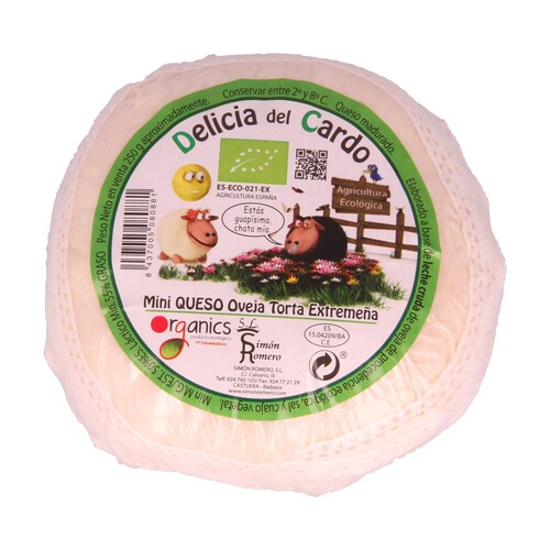 Mini queso de oveja de agricultura ecológica DELICIA DEL CARDO 250 g.