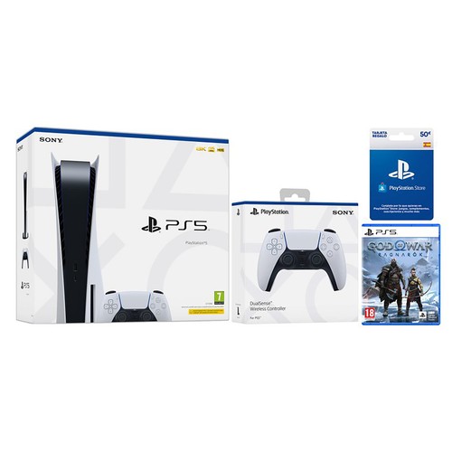 Sony PLAYSTATION 5 Estandar + 2º mando DualSense + God Of War Ragnarok + 50€ PSN.