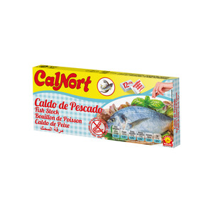 Imagen de Pastilla de caldo de pescado deshidratado con garantia Halal CALNORT 12 x 10 g.
