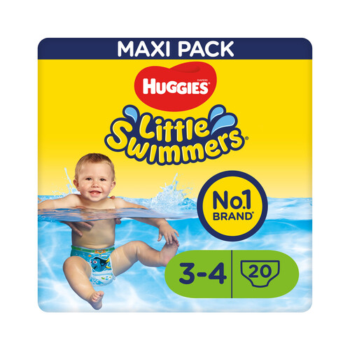 HUGGIES Pañales bañador unisex (bañador desechable) talla 3 - 4, para niños de 7 a 15 kilos HUGGIES Little swimmers 20 uds.