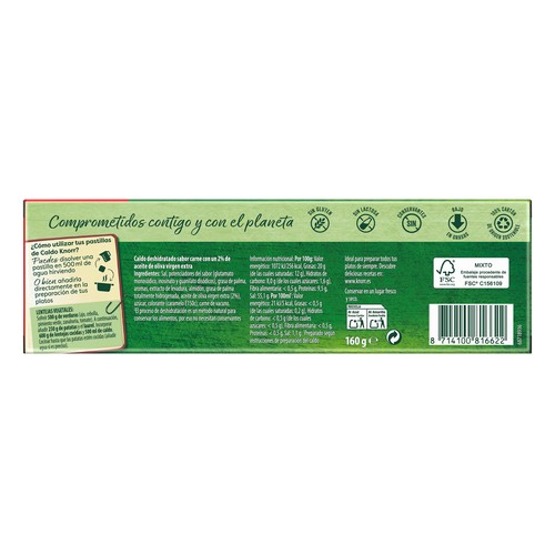 KNORR Caldo de carne doble caja de 16 uds.  160 g.