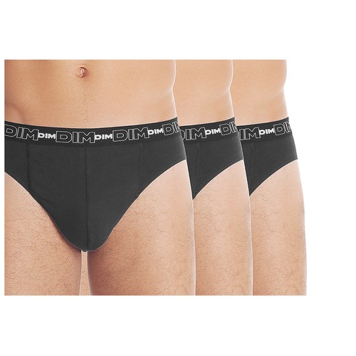 Lote de 3 calzoncillos slip de algodón para hombre DIM Cotton Stretch, talla XXL.