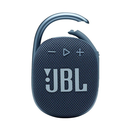 Mini altavoz JBL Clip 4 por batería, Bluetooth, 5W potencia, USB reproductor, color azul.