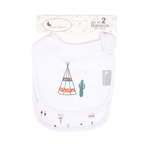 Pack de 2 baberos con estampado, MORA.